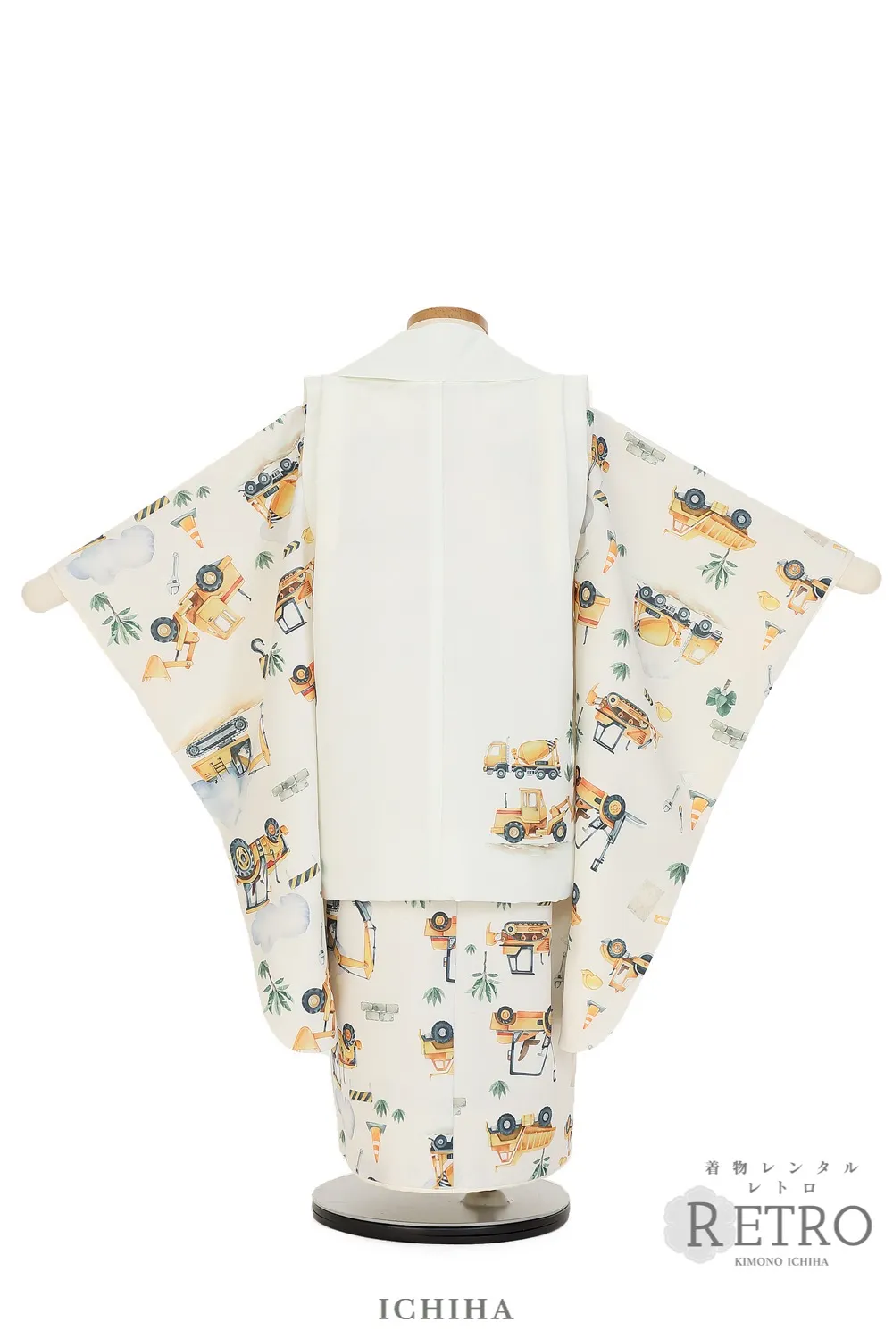 働く車ユンボ・ブルドーザー・ミキサー車柄